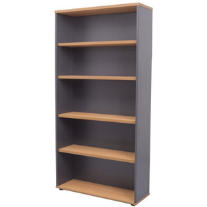 BOOKCASE 900(W) X 315(D) X 1800(H) BEECH/IRONSTONE