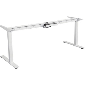 Summit Electric Height Adjustable Straight Desk Frame Only White