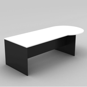 OM Classic P Shape Desk 720Hx2100Wx900/1050mmD White and Charcoal