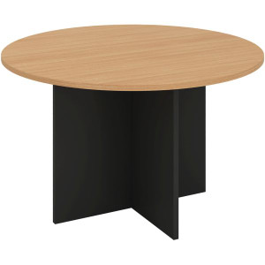 MEETING TABLE ROUND 1200 (D) X 720 (H) BEECH / CHARCOAL