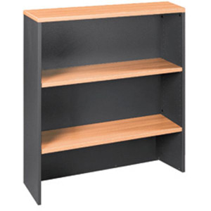OM Classic Desk Hutch 1080Hx900Wx325mmD 4 Shelf Beech and Charcoal