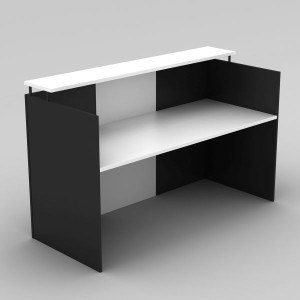 OM Classic Reception Counter Desk 1100Hx1800Wx750mmD White and Charcoal