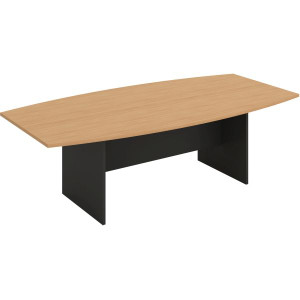 OM Classic Boardroom Table 720Hx2400Wx1200mmD Boat Shape Top Beech and Charcoal