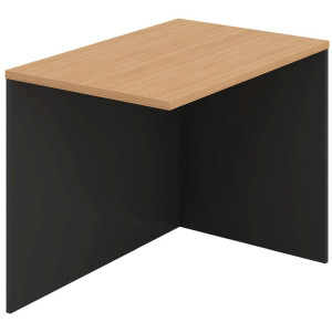 OM Classic Reception Desk Return 900Wx720Hx600mmD Full Modesty Beech and Charcoal