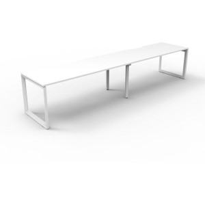 Deluxe Loop Workstation 2 Person No Screen 1800Wx750D White Top White Single Frame