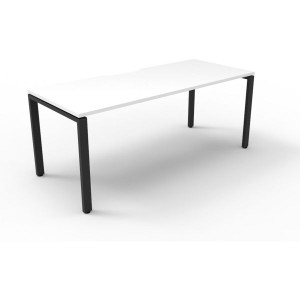 Deluxe Profile Desk No Screen 1200Wx750D White Top Black Frame