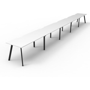 Eternity Workstation 5 Person No Screen 1800Wx750D White Top Black Single Frame