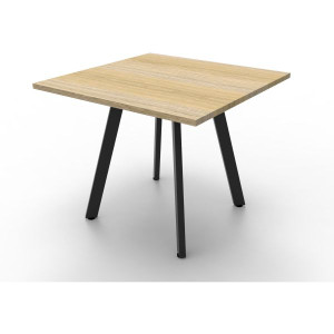 Eternity Square Meeting Table 900Wx900D Top Oak Top Black Base