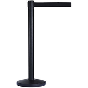 Visionchart Retracta Q Barrier Stand Black with 2m Retractable Black Belt - 1 Stanchion (Please buy in multiples of 2)