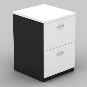 OM Classic Filing Cabinet 2 Drawer 720Hx468Wx510mmD White and Charcoal