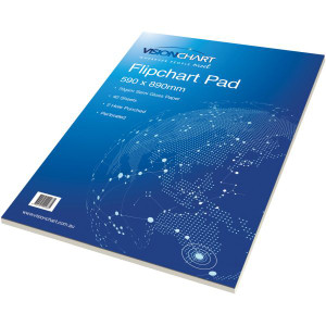 Visionchart Flipchart Pad Bond Paper White 40 Sheets Pack of 2 590 x 890mm
