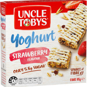 Uncle Toby's Strawberry Yoghurt Muesli Bar 185g 6 Bars 185g (BOX OF 6 BARS)