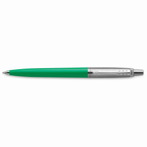 Parker Jotter Originals Ballpoint Pen Green Barrel Stainless Clip Refill Blue