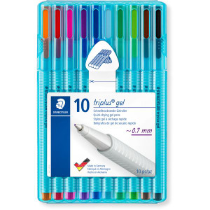 Staedtler 462 Triplus Gel Pen Wallet of 10 Assorted Colours