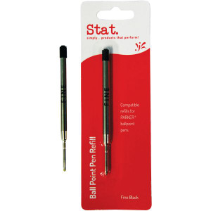 Stat Ballpoint Pen Refill Parker Compatible Fine Pack of 10 Black