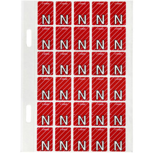 Avery Alphabet Coding Label N Top Tab 20x30mm Magenta Pack of 150