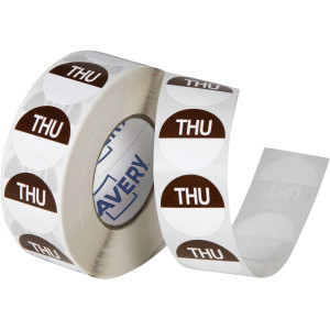 THURSDAY ROUND LABELS BROWN 24MM 1000/ROLL