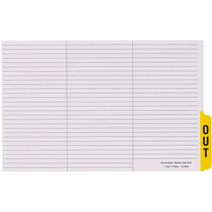 AVERY LATERAL FILING OUTGUIDES White Outguide with Yellow Tab Lined 388 x 242mm Pack of 25