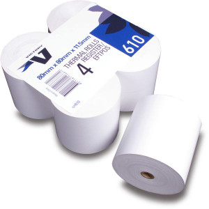 Victory Thermal Register Rolls 80x80x12mm Roll Pack of 4