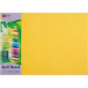 Quill Coloured Board 210gsm A3 - Lemon Pack of 25 (90408)