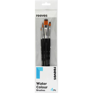 Reeves Watercolour Brushes Short Handle Set Of 4