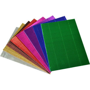 RAINBOW CORRUGATED BOARD A4 METALLIC ASSORTED (Pack of 20)