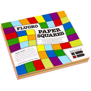 Brenex Fluoro Squares 127 x 127mm Single Sided 100 Sheets Assorted (80330)