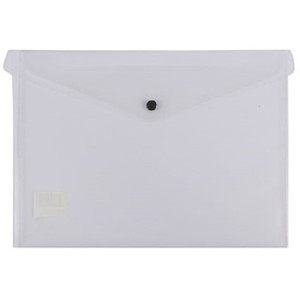 Bantex Standard Document Wallet PP A3 Button Closure - Clear (28600)