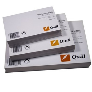 Quill Palm/Study/System Cards Ruled 210gsm 5x3" Pack of 100 (127x76mm) - White, Pack of 100 (SC53RW)