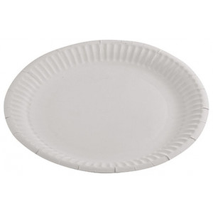 Paper Plate Uncoated White 230mm (9") Pack of 50