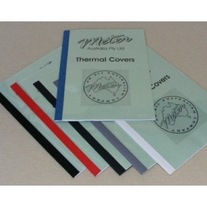 THERMAL BINDING COVER 15MM RED Clear Front-Red Leathergrain Binds 120-150 pages (Pack of 80)