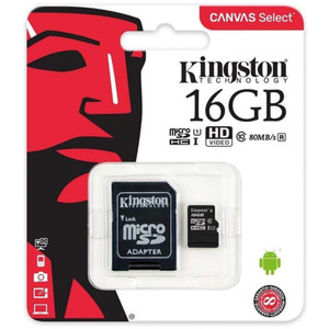 KINGSTONS CANVAS SELECT 16GB SDHC 80R CL10 UHS-I