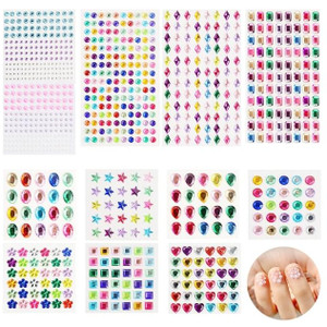 Self-Adhesive Rhinestones 1782 Pcs Rhinestones Self-Adhesive Acrylic Colorful Self-Adhesive Gemstones Assorted Shapes *** ETA approx 4 weeks from time of order ***
