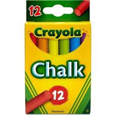 CRAYOLA CHALK ASSORTED COLOURS 12 PACK