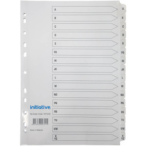 INITIATIVE DIVIDERS INDEX A4 A-Z TAB WHITE *** While Stocks Last - please enquire to confirm availability ***