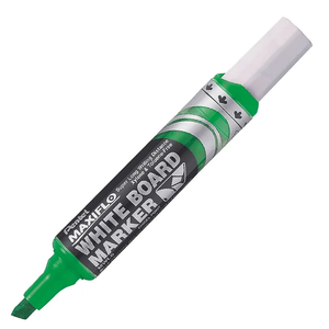 Pentel MWL6 Maxiflo Whiteboard Marker Chisel Point 3.0-7.0mm Green, Box of 12