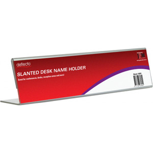 Deflecto Slanted Desk Name Sign Holder