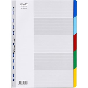 Bantex A4 5 Tab Dividers PP Assorted Colour Tabs (6005)