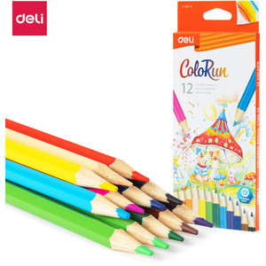 Deli Coloured Pencils Colours Hexagonal Barrel Pack of 12