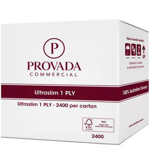 Provada Ultraslim Paper Hand Towel 24cm x 23cm 1 Ply 150 Sheets per Pack Carton of 16
(2401) (See also GP-UHT)