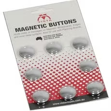 MAGNETIC BUTTONS 30MM BLACK Pack of 8