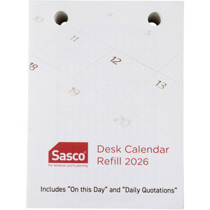 SASCO DESK CALENDAR REFILL 76x102 DAY TO A PAGE TOP OPENING (Pre-Order Now for 2027) ** ETA 2/11/2026 **