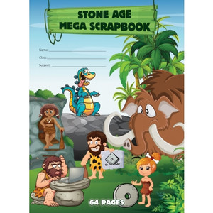STONE AGE MEGA SCRAP BOOK 64 PAGE BOARD COVER 330MM X 240MM 70GSM Pack of 5