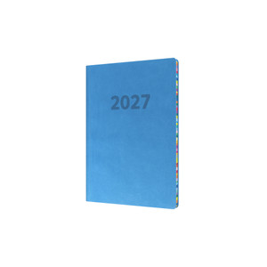 Collins Edge Rainbow Diary A5 Week To View Blue (Pre-Order Now for 2027) ** ETA 30/9/2026 **