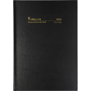 COLLINS FINANCIAL YEAR DIARY #18M4 A5 1 Day To Page 1Hr Appoint. Black (2025-2026)