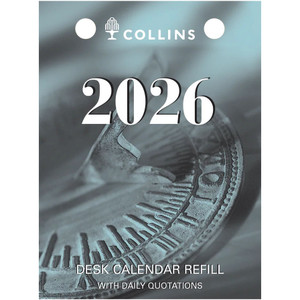 COLLINS DESK CALENDAR REFILLS Top Opening Refill 100x75mm (2026) (also see ACO-THCR)