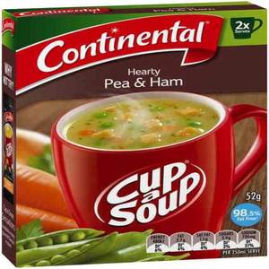 CONTINENTAL HEARTY PEA & HAM CUP-A-SOUP 2 SERVES 52GM