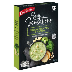 CONTINENTAL CHEESY BROCCOLI & POTATO SOUP SENSATION 56GM (Carton of 7)