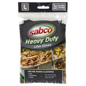 SABCO LARGE HEAVY DUTY LATEX GLOVES (EACH)