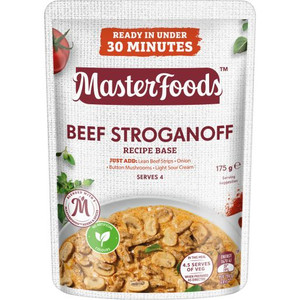 MASTERFOODS CREAMY BEEF STROGANOFF RECIPE BASE 175GM